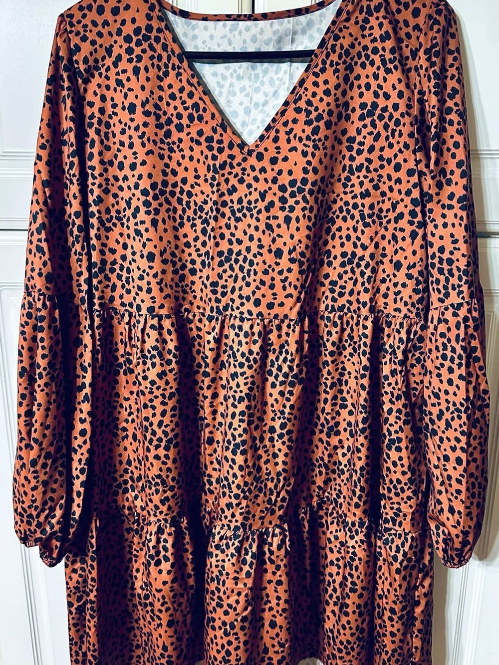 SHEIN Cheetah Print Dress Long Sleeve Large